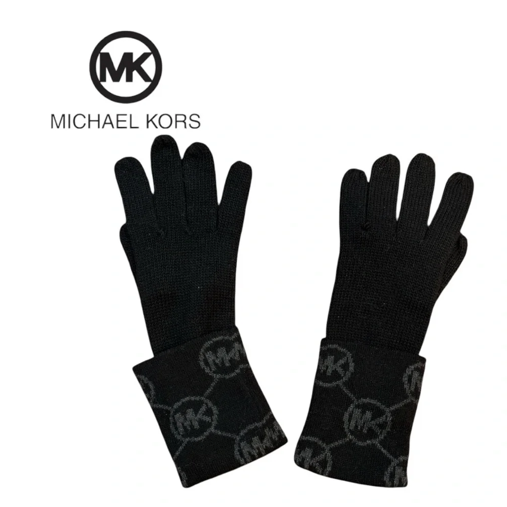 Michael Kors‎ Black and Gray Knit Gloves